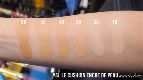 YSL Le Cushion Encre de Peau Fusion Ink Foundation Swatches